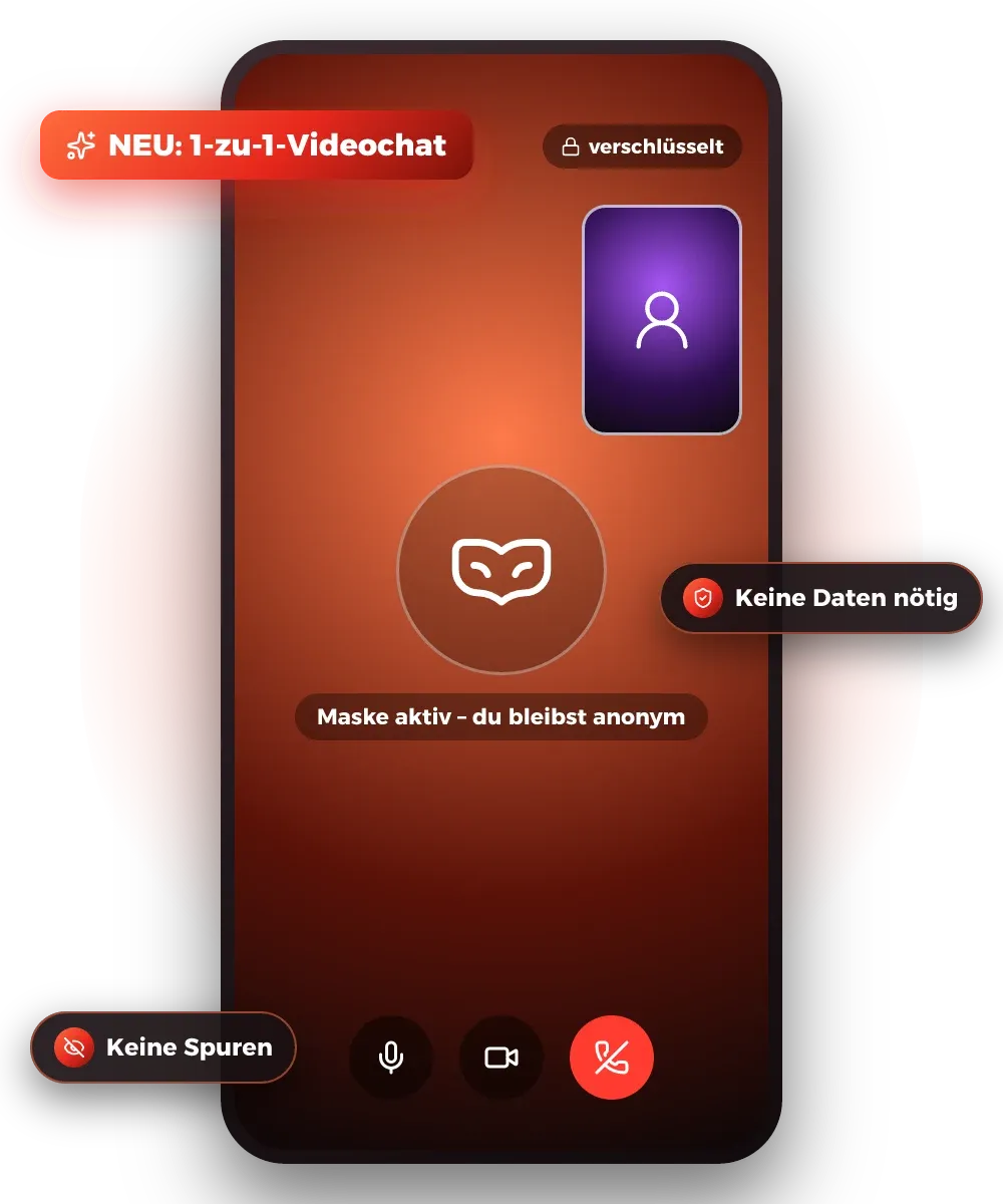 Neu bei NurSexchat: anonymer 1-zu-1-Videochat mit Maske