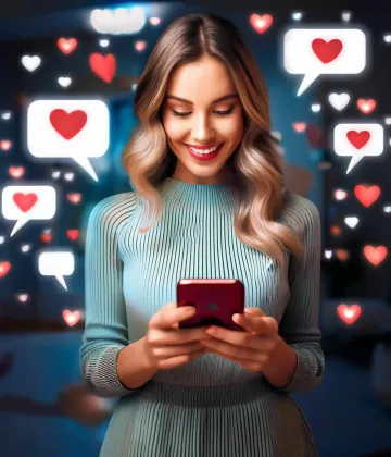 Frau mit Smartphone im Sexchat – NurSexchat